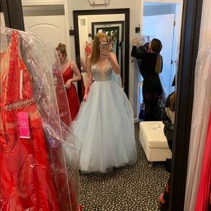 Light Blue Ballgown Prom Dress Size 2
